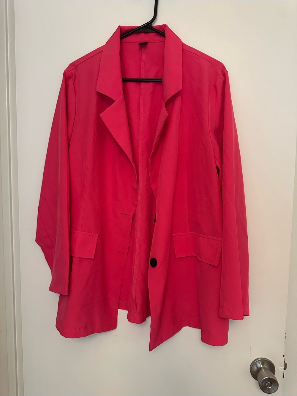 SHEIN Curve Hot Pink Open Front Blazer Jacket